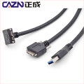 Línea de cámara industrial 2 3 5M línea de cámara Tornillos USB fijo micro B Codo en ángulo recto Cable de datos USB3.0